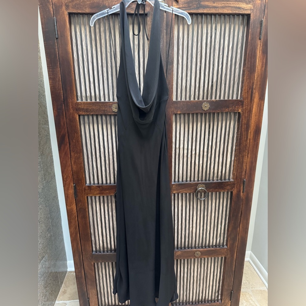 NWT Zara Elegant Black Halter Dress - Size S